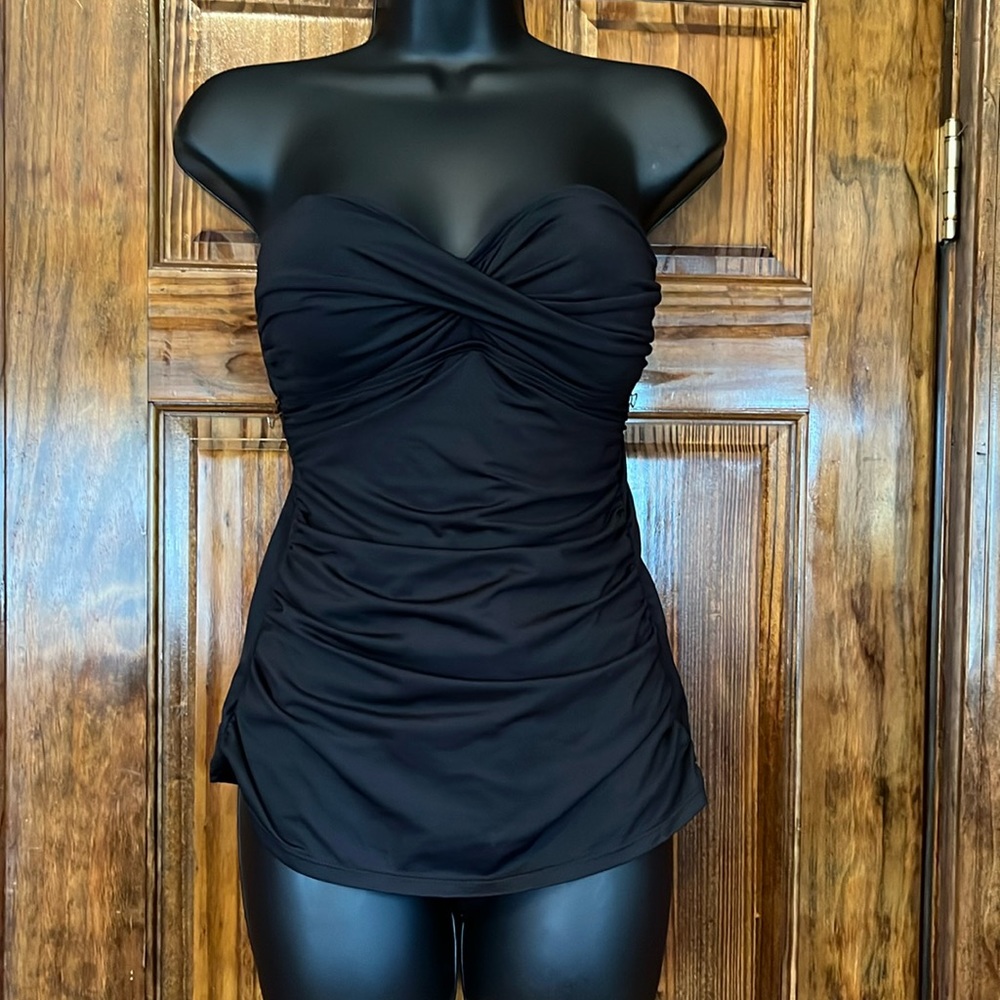 Sexy Ruched Bandeau One Piece Swimsuit